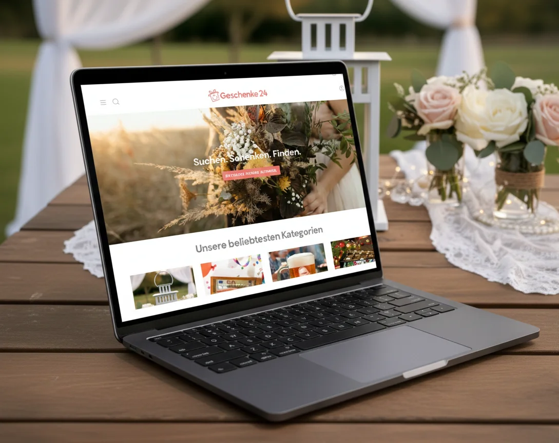 Geschenke24 Shop auf Laptop
