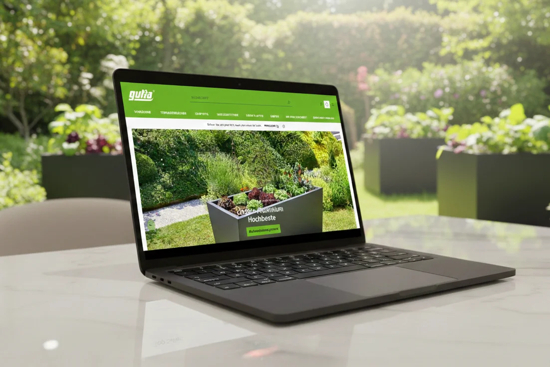 Gutta Shop auf Laptop