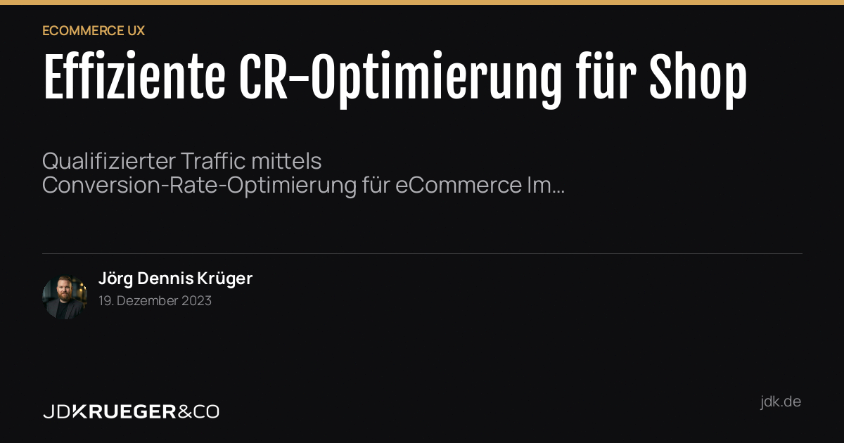Effiziente Conversion-Rate-Optimierung für deinen eCommerce