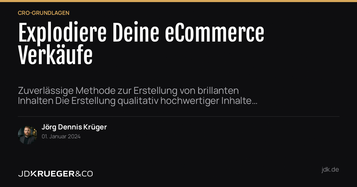 Explodiere Deine eCommerce Verkäufe: Gewinne mit effektiven SEO-Strategien