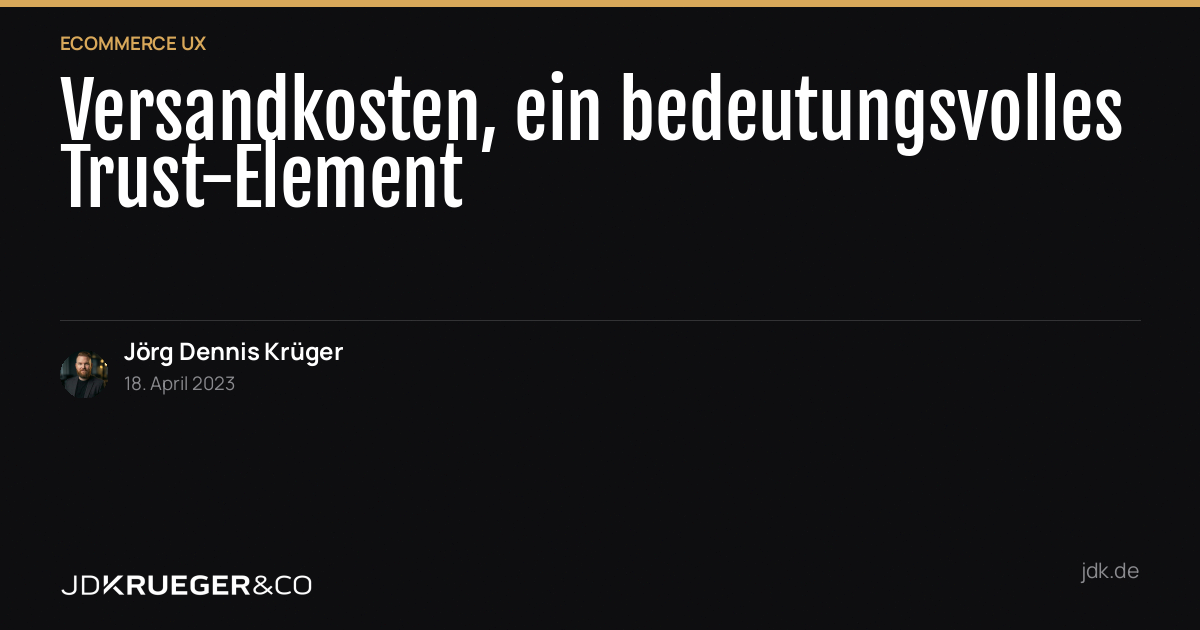 Versandkosten, ein bedeutungsvolles Trust-Element